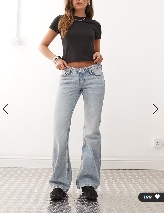 Weekday Nova slim flare jeans in light blue wash