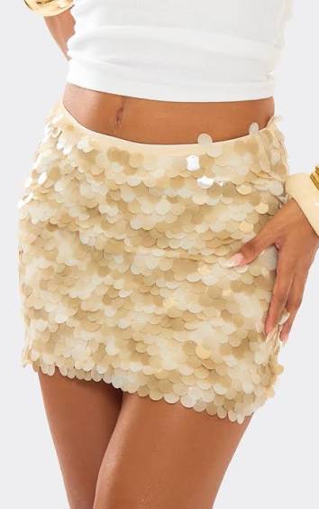 Ego - mid rise matt disc mini skirt