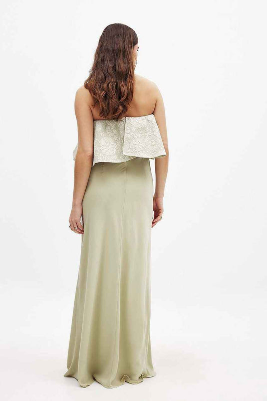 Na-kd Jacquard Bandeau Volume Maxi Dress