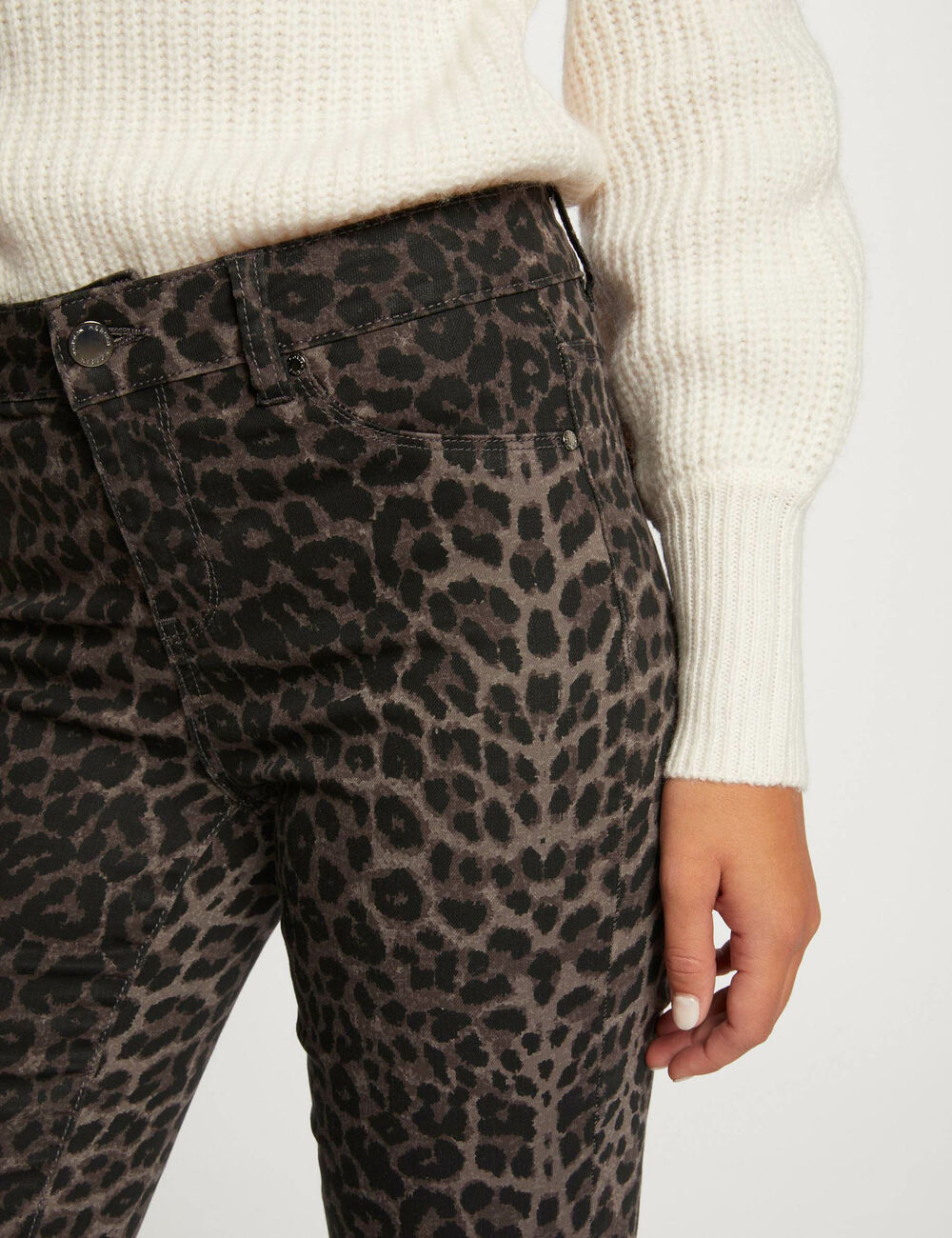 Morgan - 232 PBomb - Leo Print Skinny jeans.