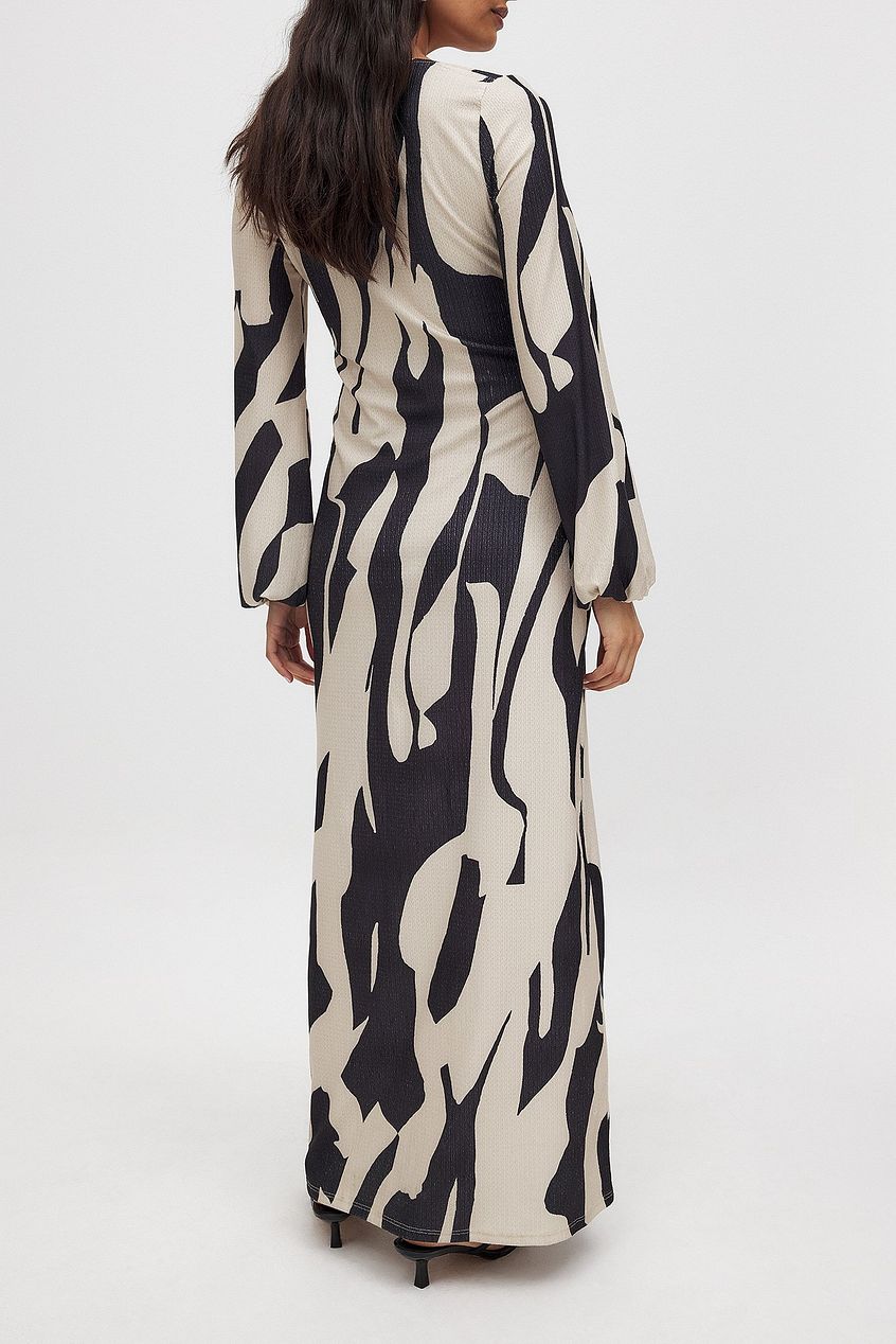 Jersey Balloon Sleeve Midi Dress