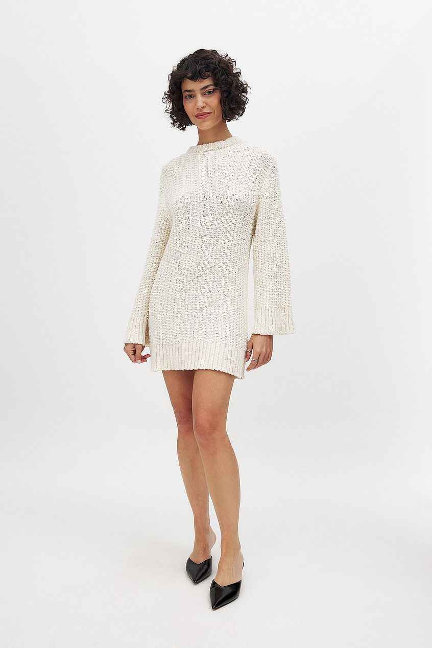 Na-kd - Knitted Long Sleeve Mini Dress