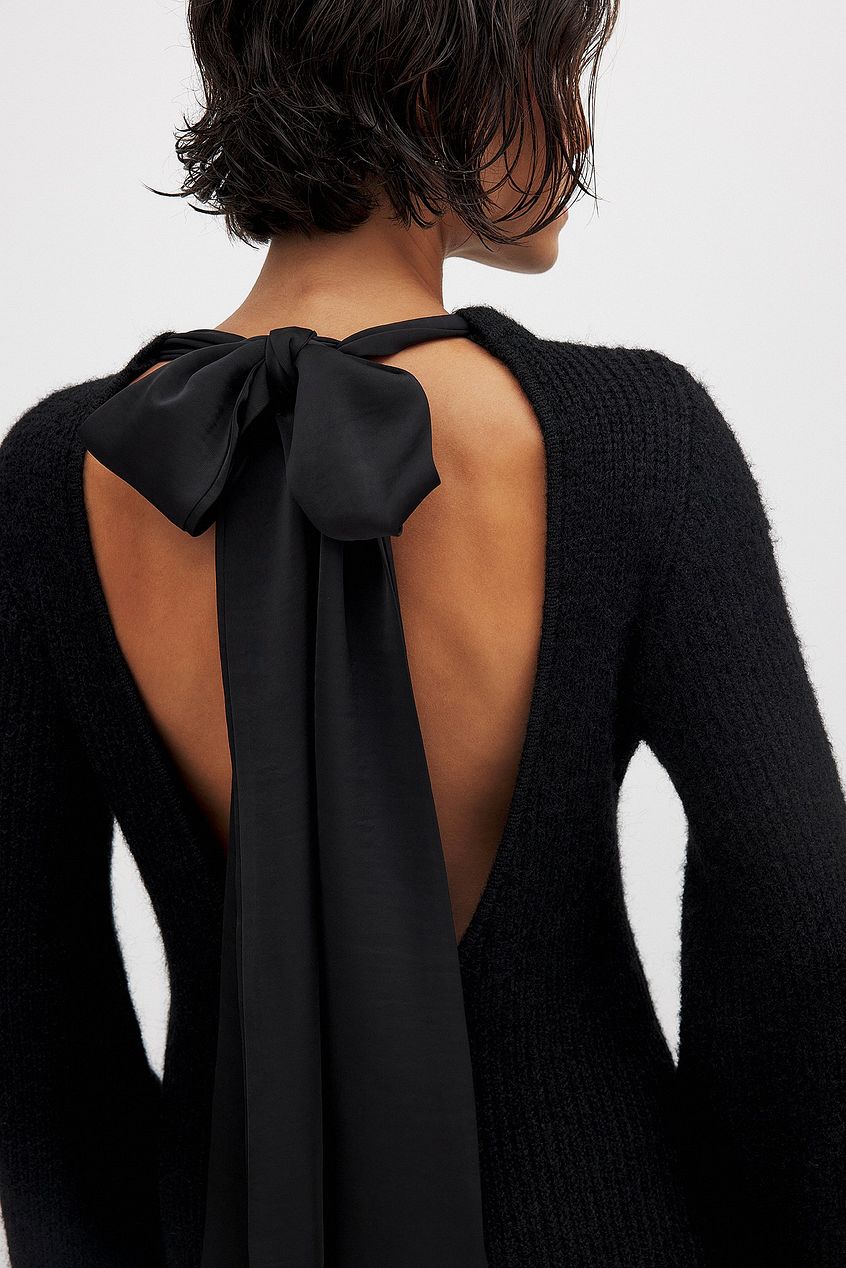 Knitted Bow Maxi Dress