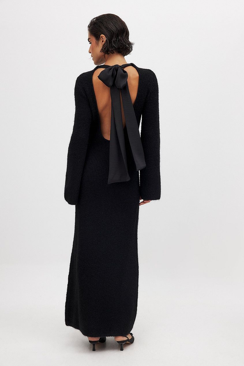Knitted Bow Maxi Dress