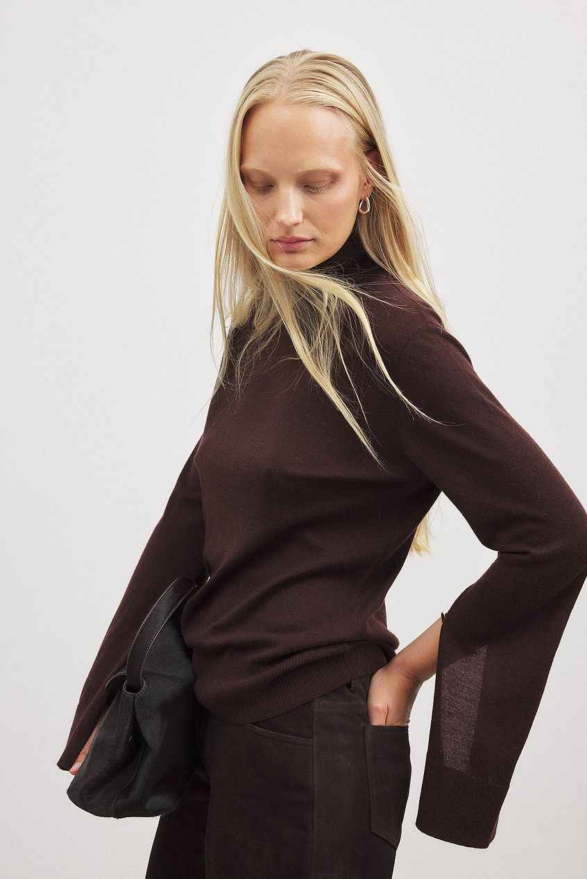 Na-kd - Knitted High Neck Merino Wool Top