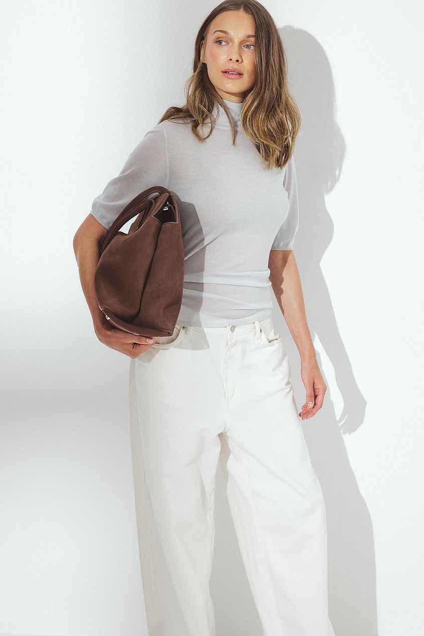 Na-kd Knitted Merino Wool Short Sleeve Top