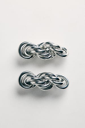 Knotted Dangle Earrings Silver