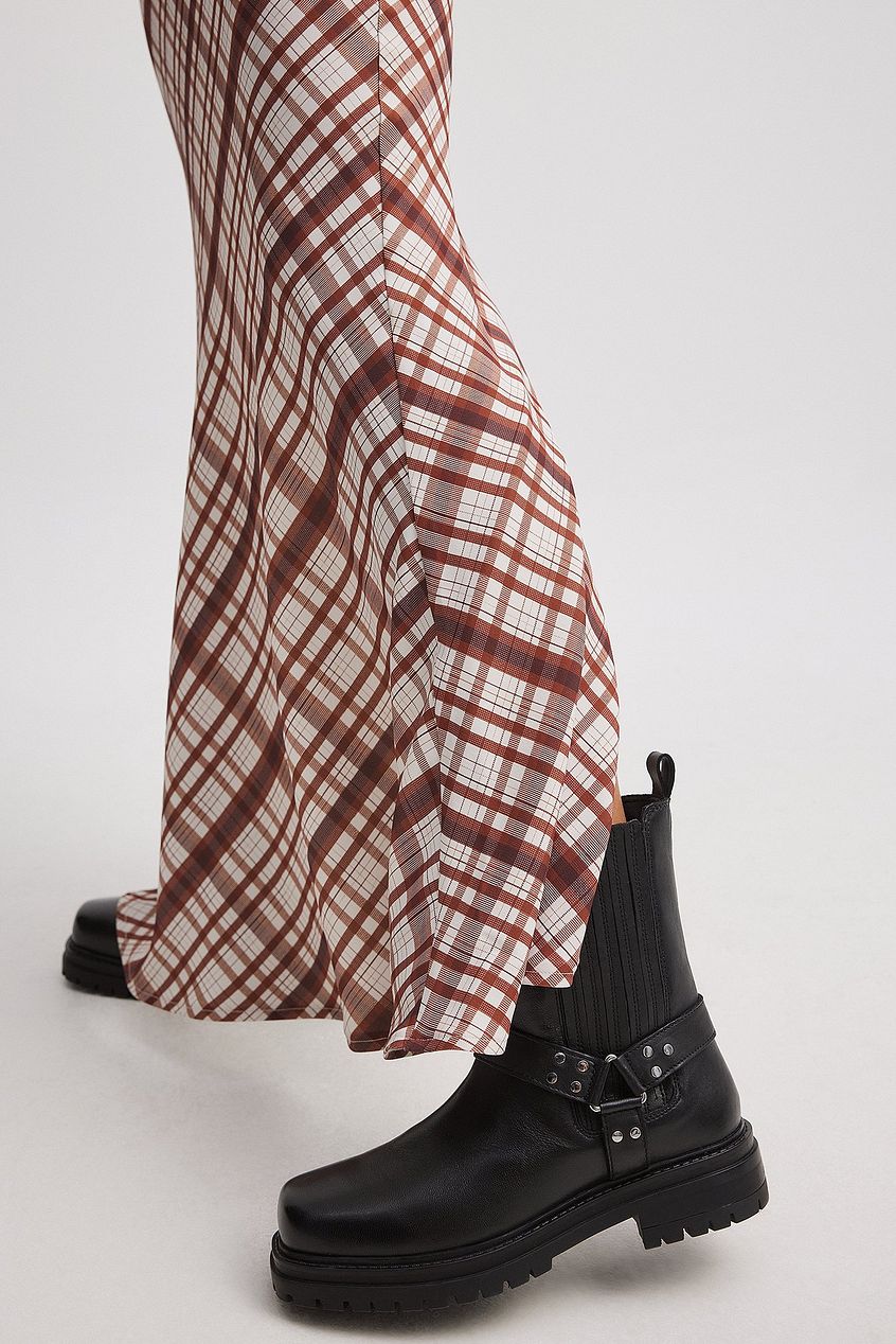 Leather Chunky Biker Boots