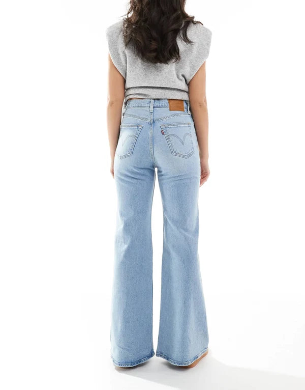Levi's ribcage bells high rise flare jeans in bleach wash
