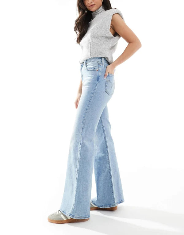 Levi's ribcage bells high rise flare jeans in bleach wash