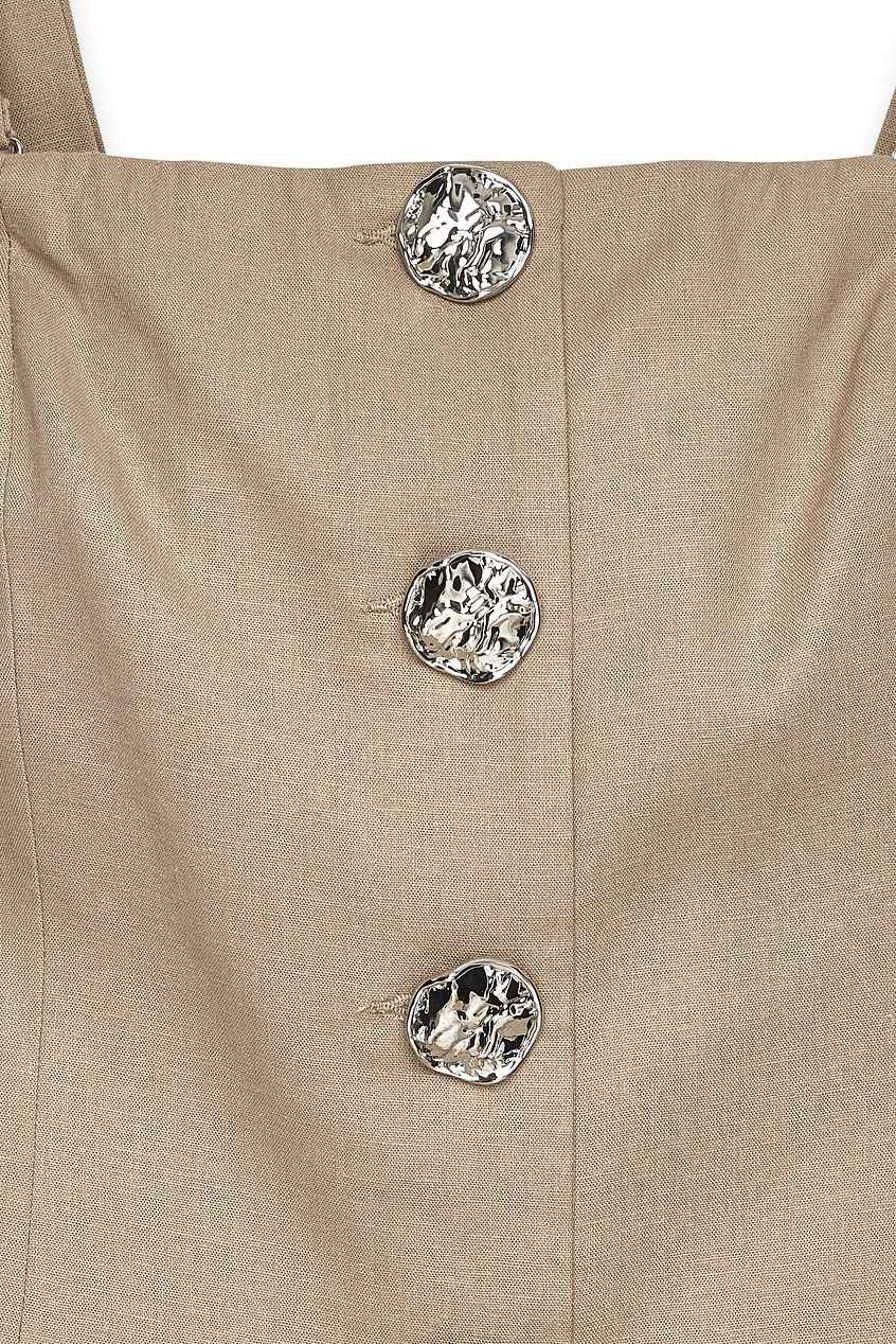 Na-kd Linen Blend Button Detail Vest