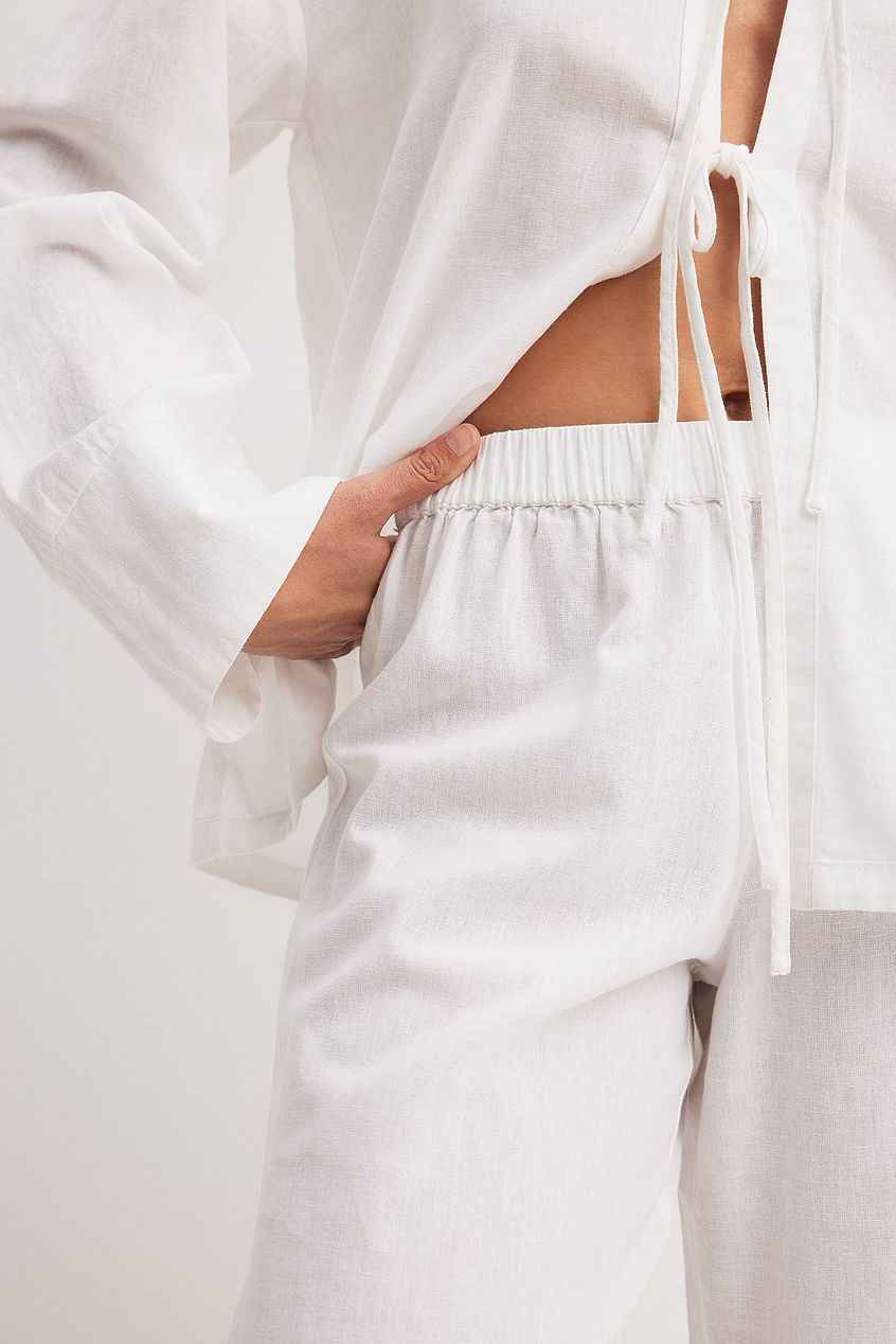Na-kd Linen Blend Mid Waist Trousers