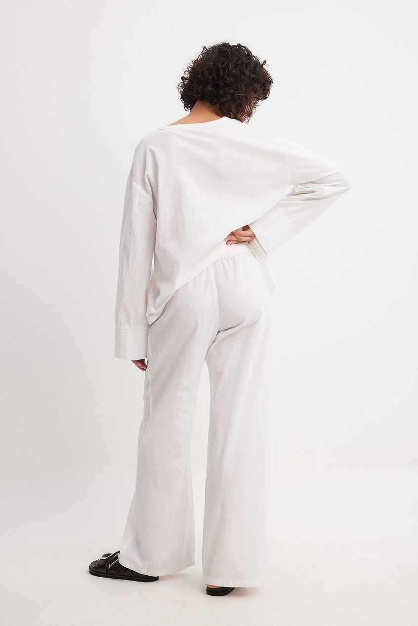 Na-kd Linen Blend Mid Waist Trousers