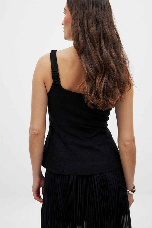 Na-kd Linen Blend Hourglass TopLinen Blend Hourglass Top
