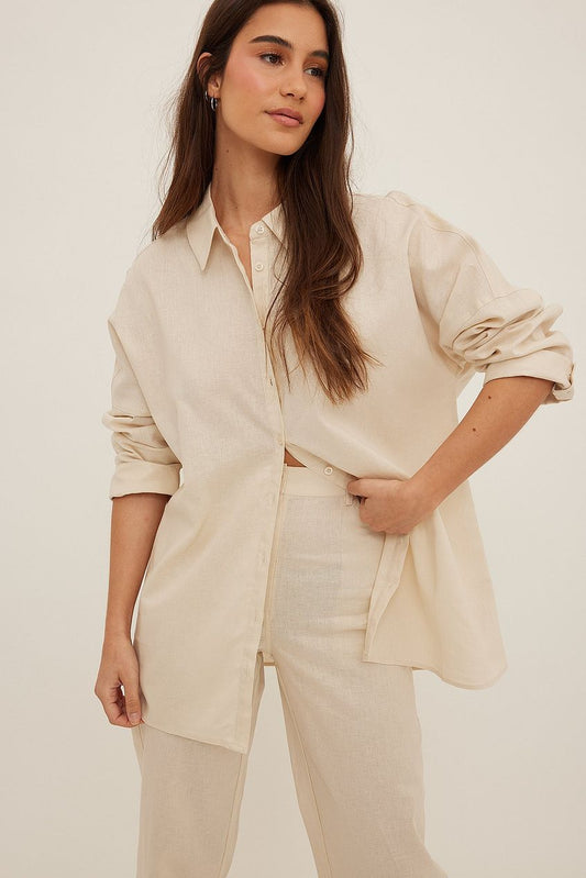 Linen Blend Oversized Shirt