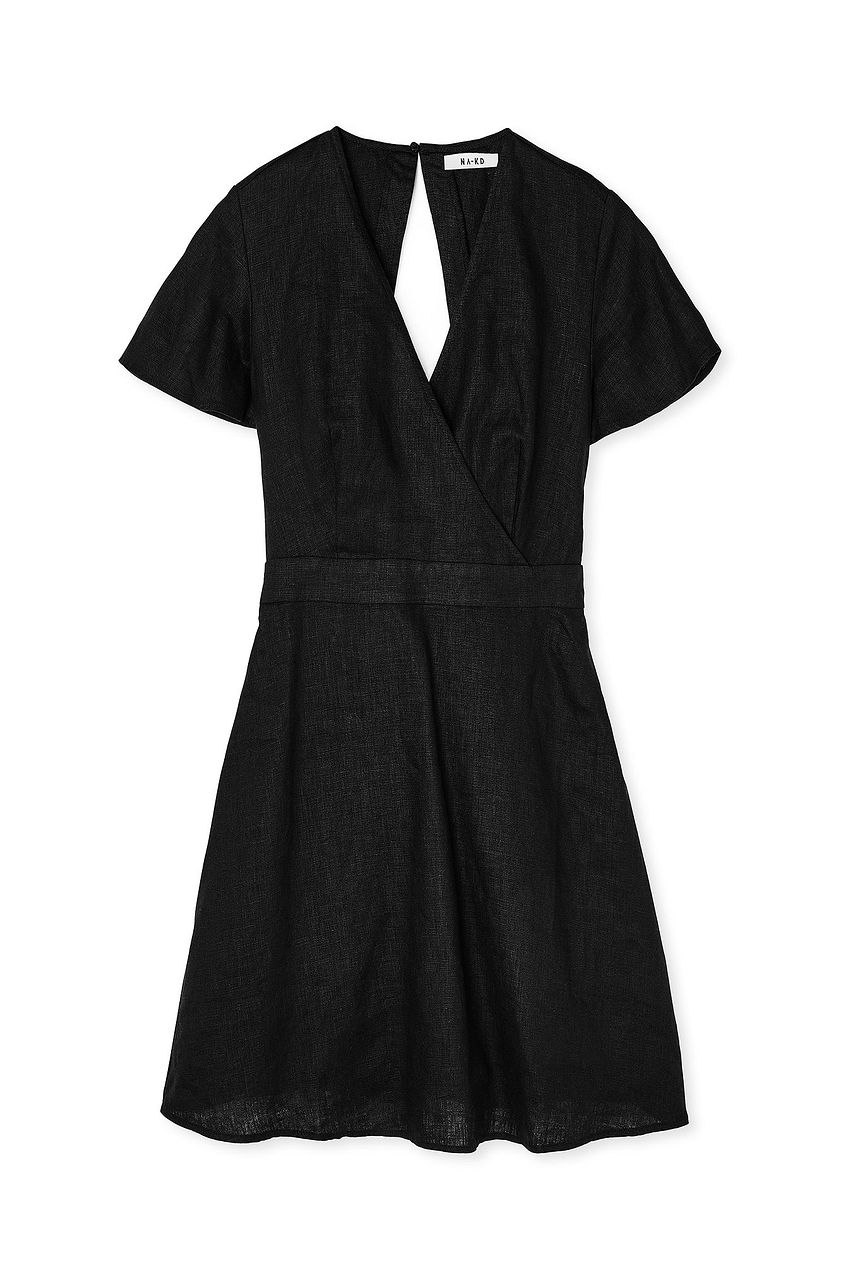 Linen Flowy Tie Back Mini Dress