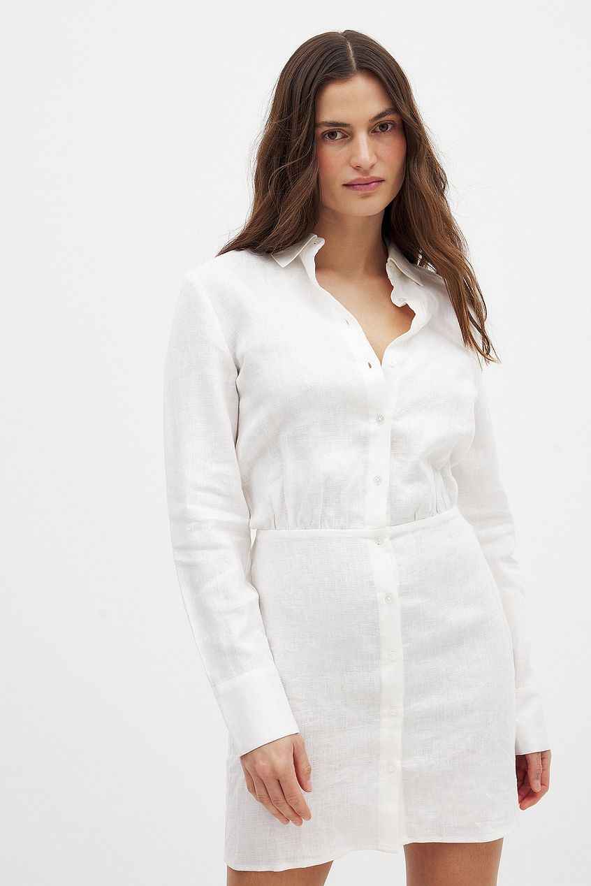 Na-kd Linen Shirt Dress