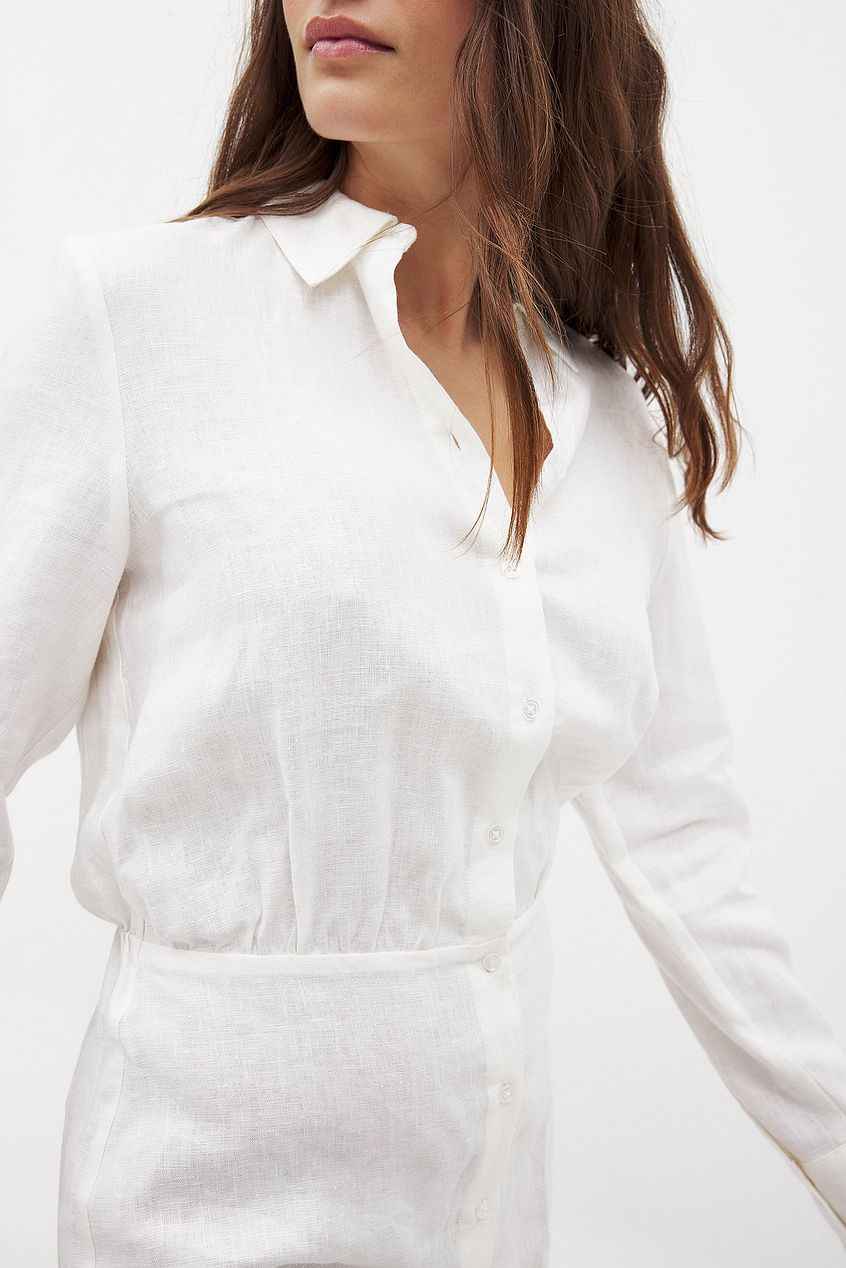 Na-kd Linen Shirt Dress