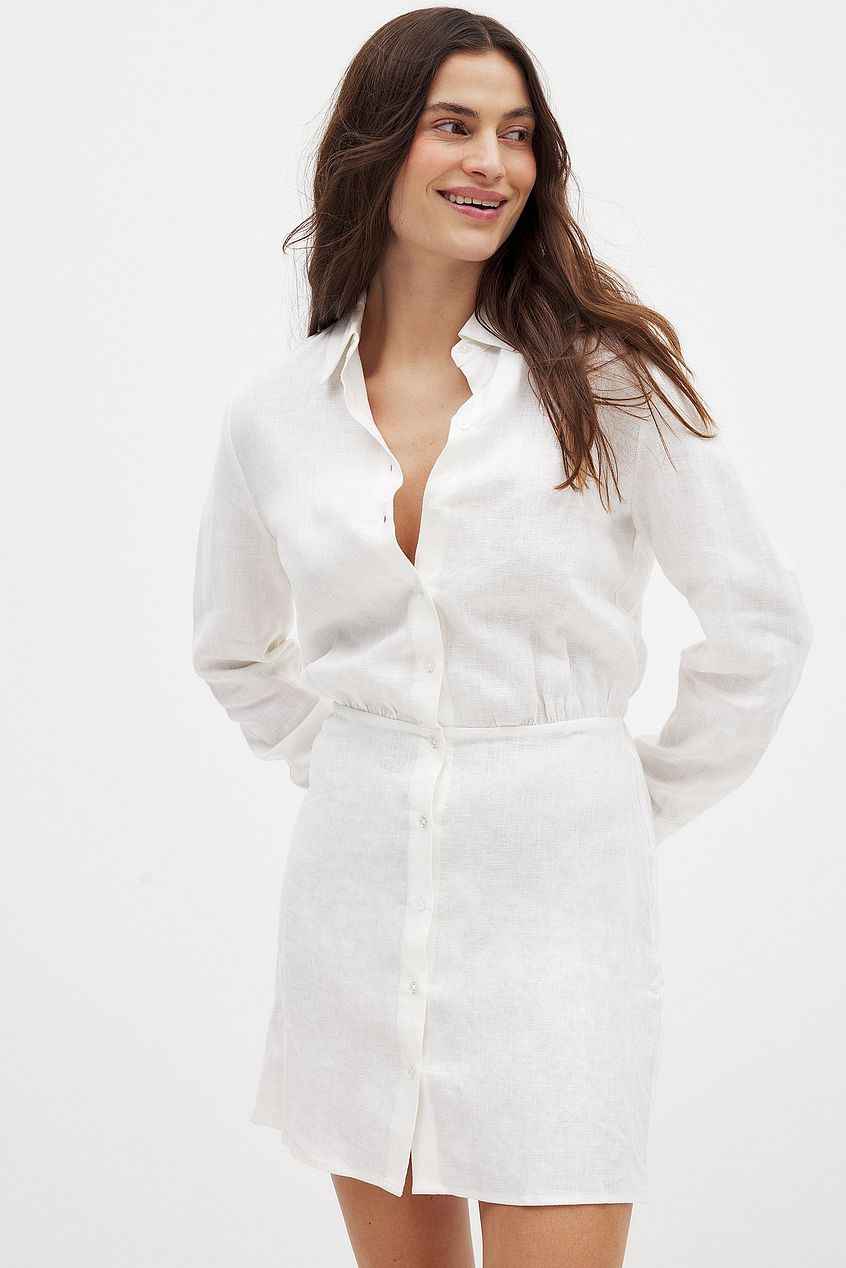 Na-kd Linen Shirt Dress