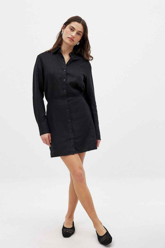 Na-kd Linen Shirt Dress