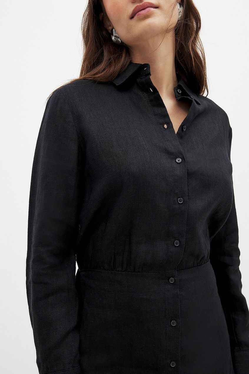 Na-kd Linen Shirt Dress