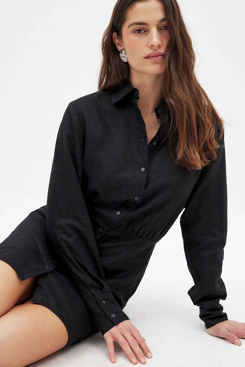 Na-kd Linen Shirt Dress