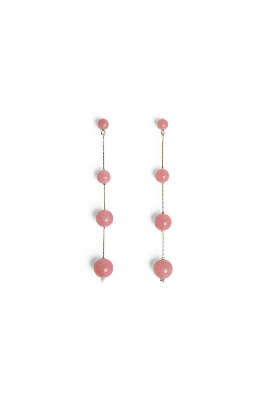 Long Colored Stone Bead Earrings