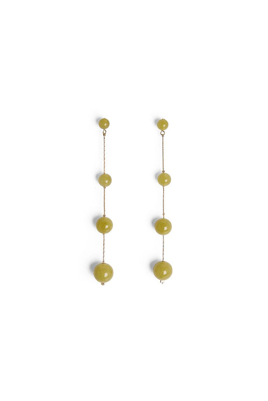 Long Colored Stone Bead Earrings