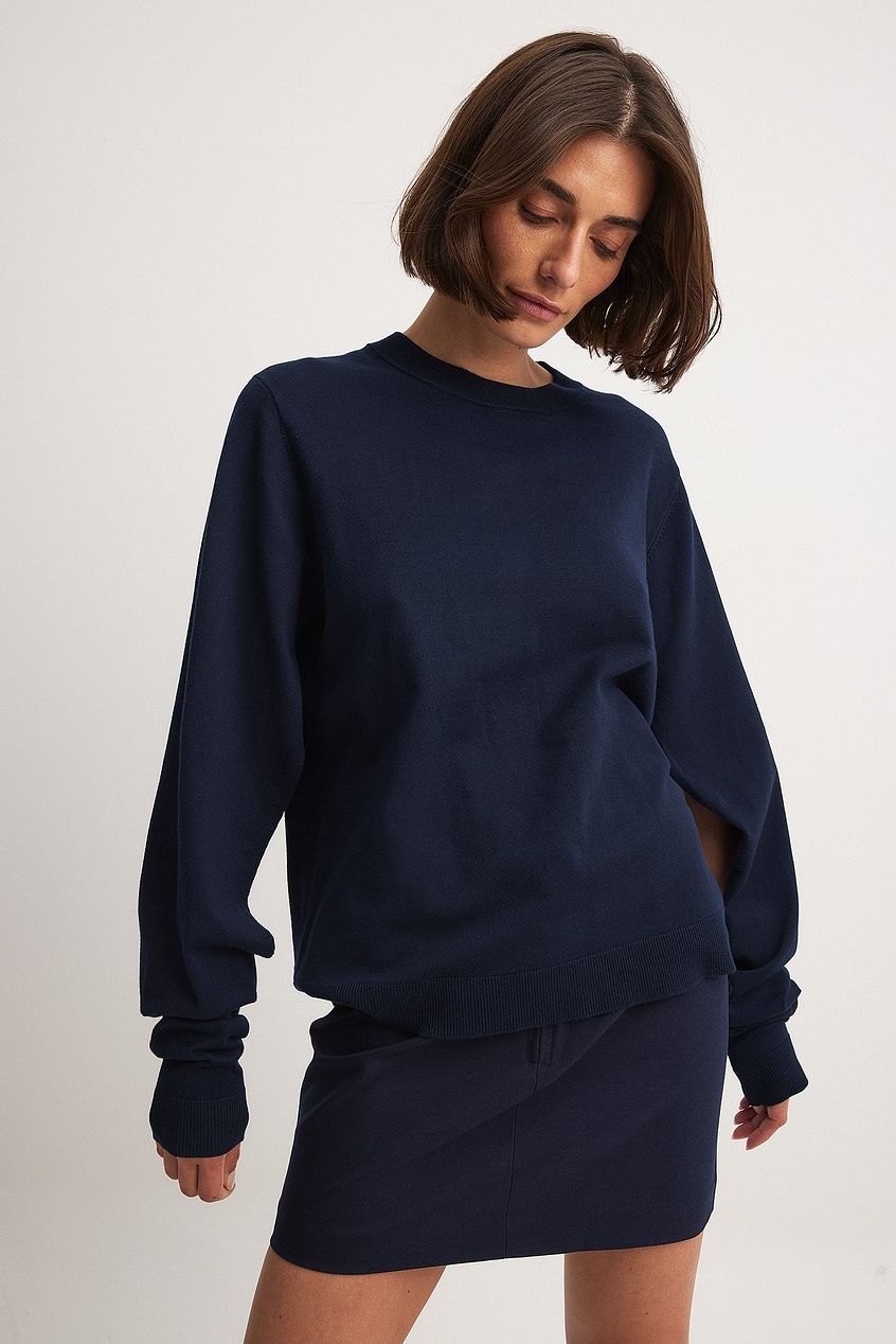 Long Sleeve Detail Knitted Top