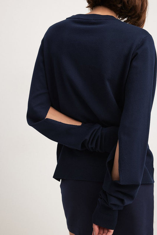 Long Sleeve Detail Knitted Top