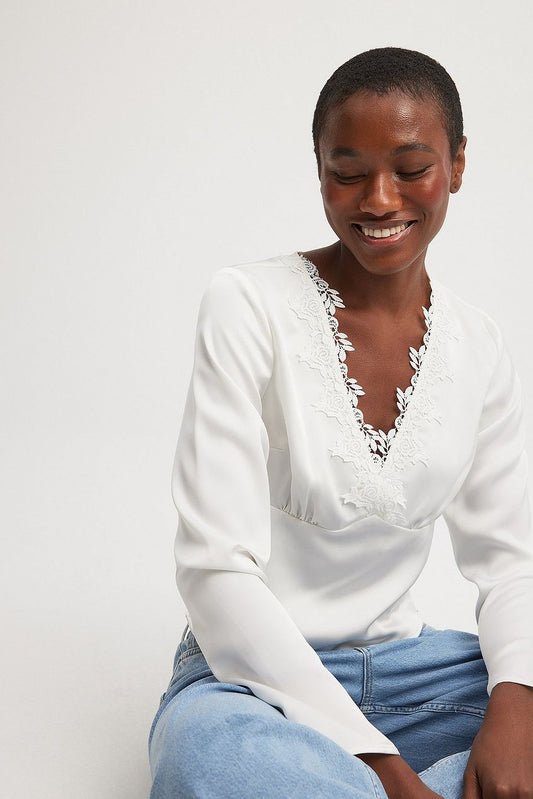 Long Sleeve Lace Detail Top