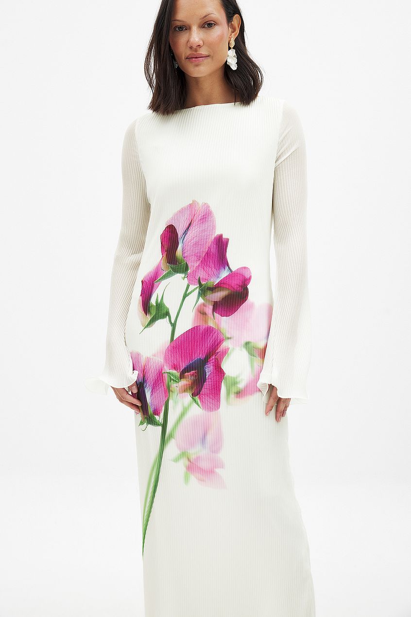 Na-kd Long Sleeve Plisse Maxi Dress