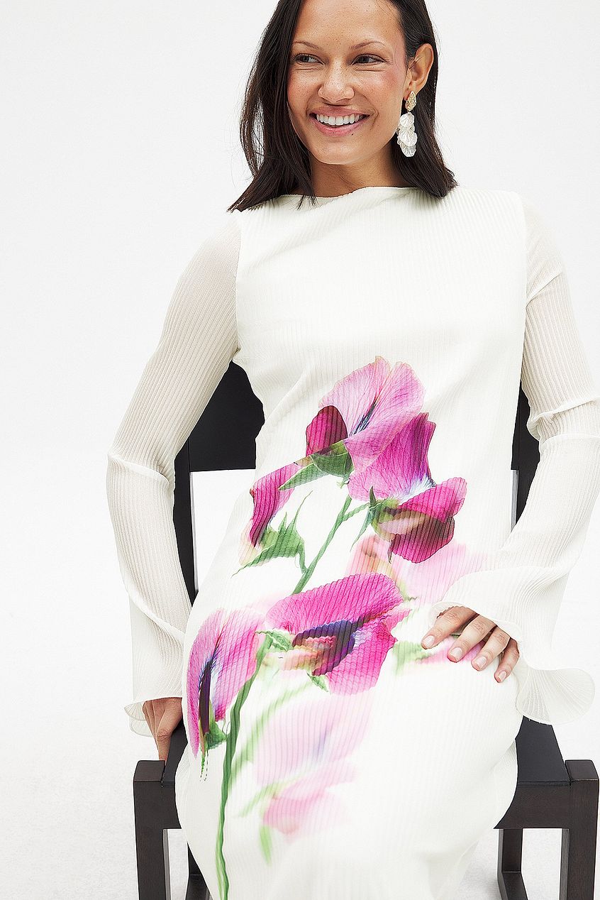 Na-kd Long Sleeve Plisse Maxi Dress