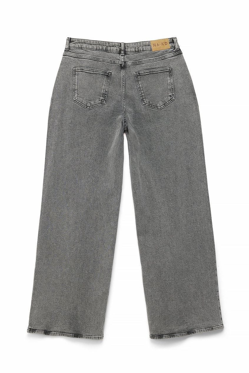 Na-kd Low Waist Wide Leg Jeans with Seam Details