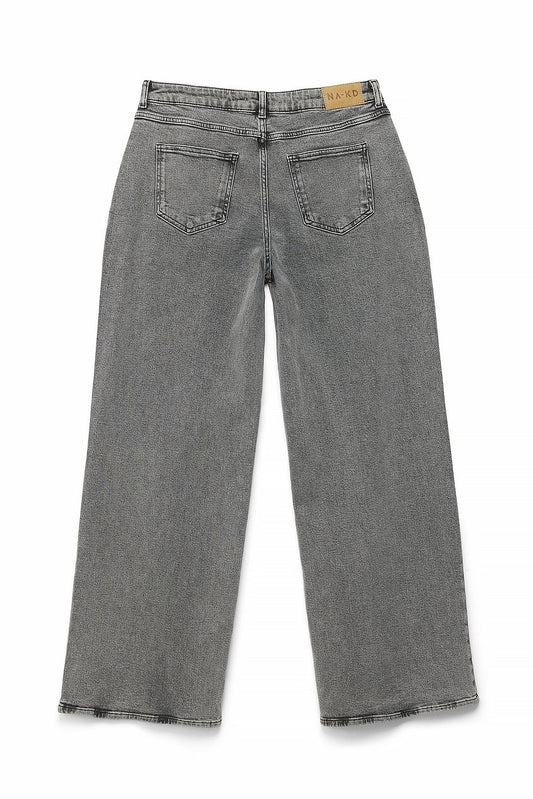 Na-kd Low Waist Wide Leg Jeans with Seam Details