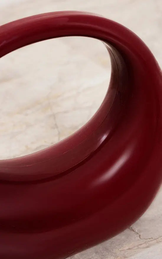 Cherry Red Hard Smooth Curve Handbag