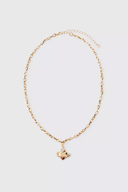 BHM Heart Orbit Pendant Necklace In Gold