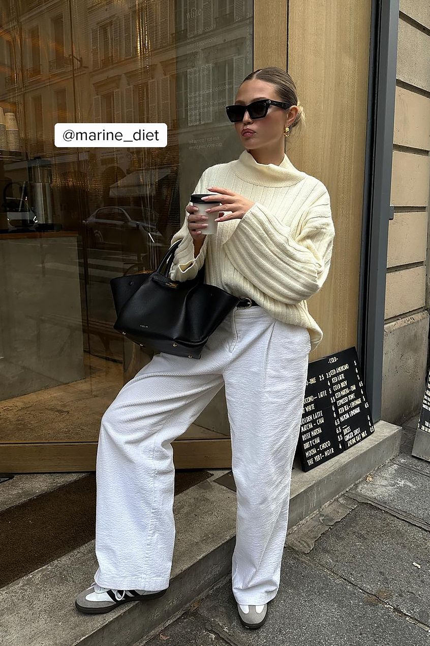 Cord Loose Low Waist Pants