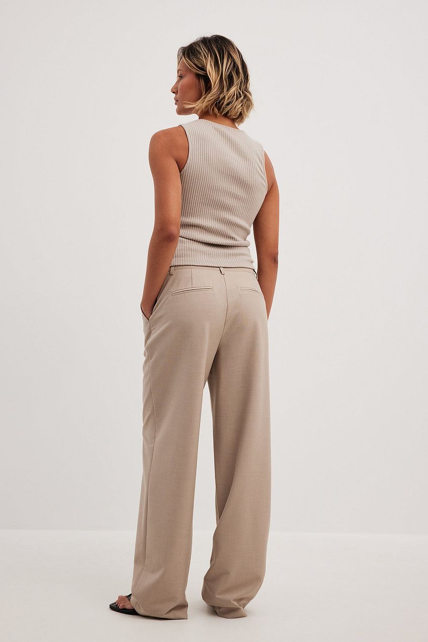 Melange Mid Rise Suit Pants