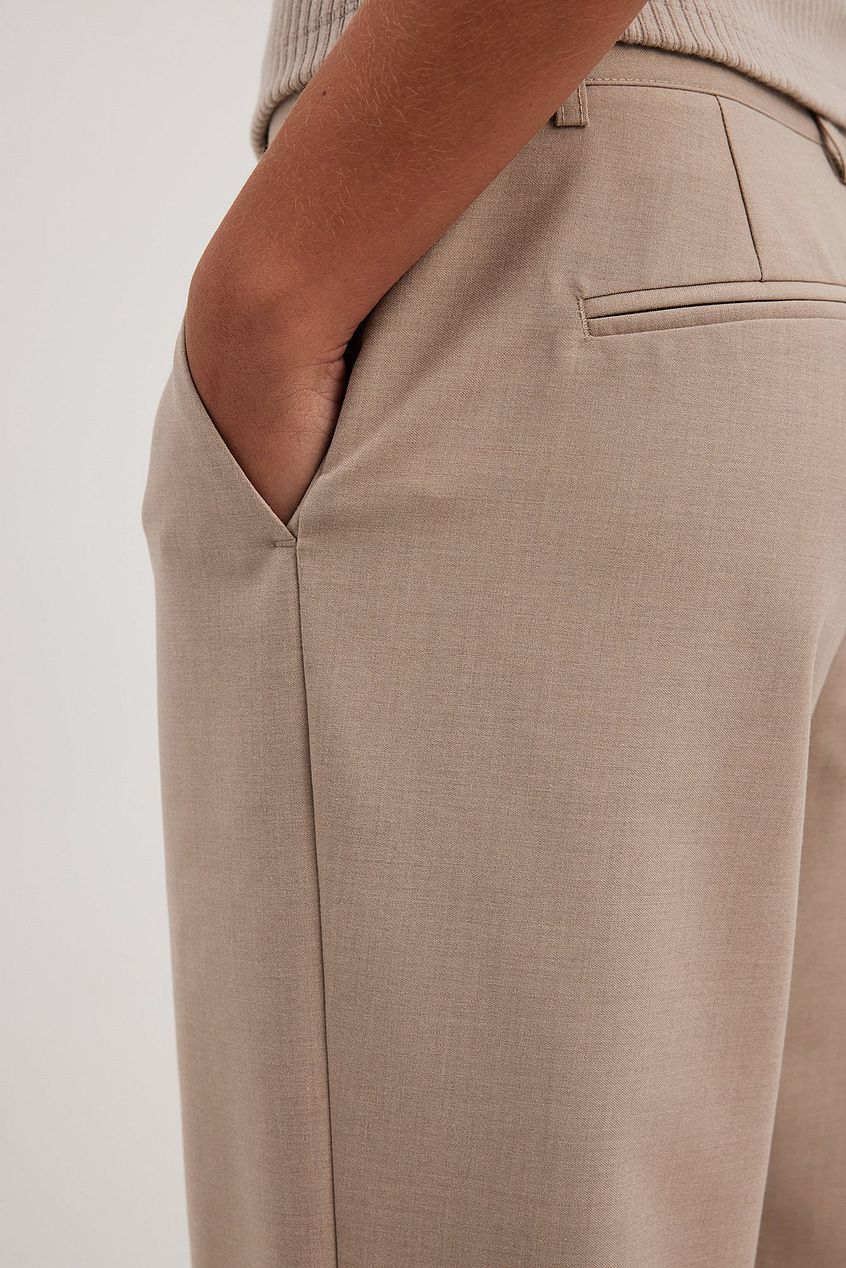 Melange Mid Rise Suit Pants