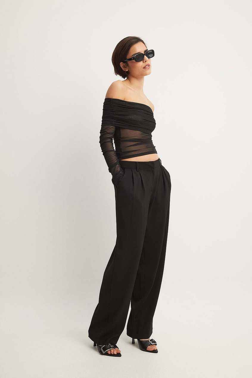 Na-kd Mesh Off Shoulder Top