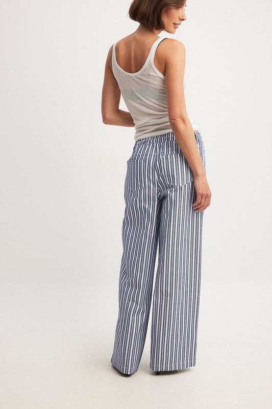 Mid Waist Drawstring Detail Trousers