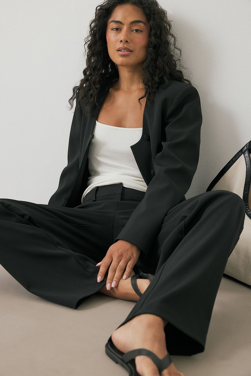 Na-kd Straight Mid Waist Trousers