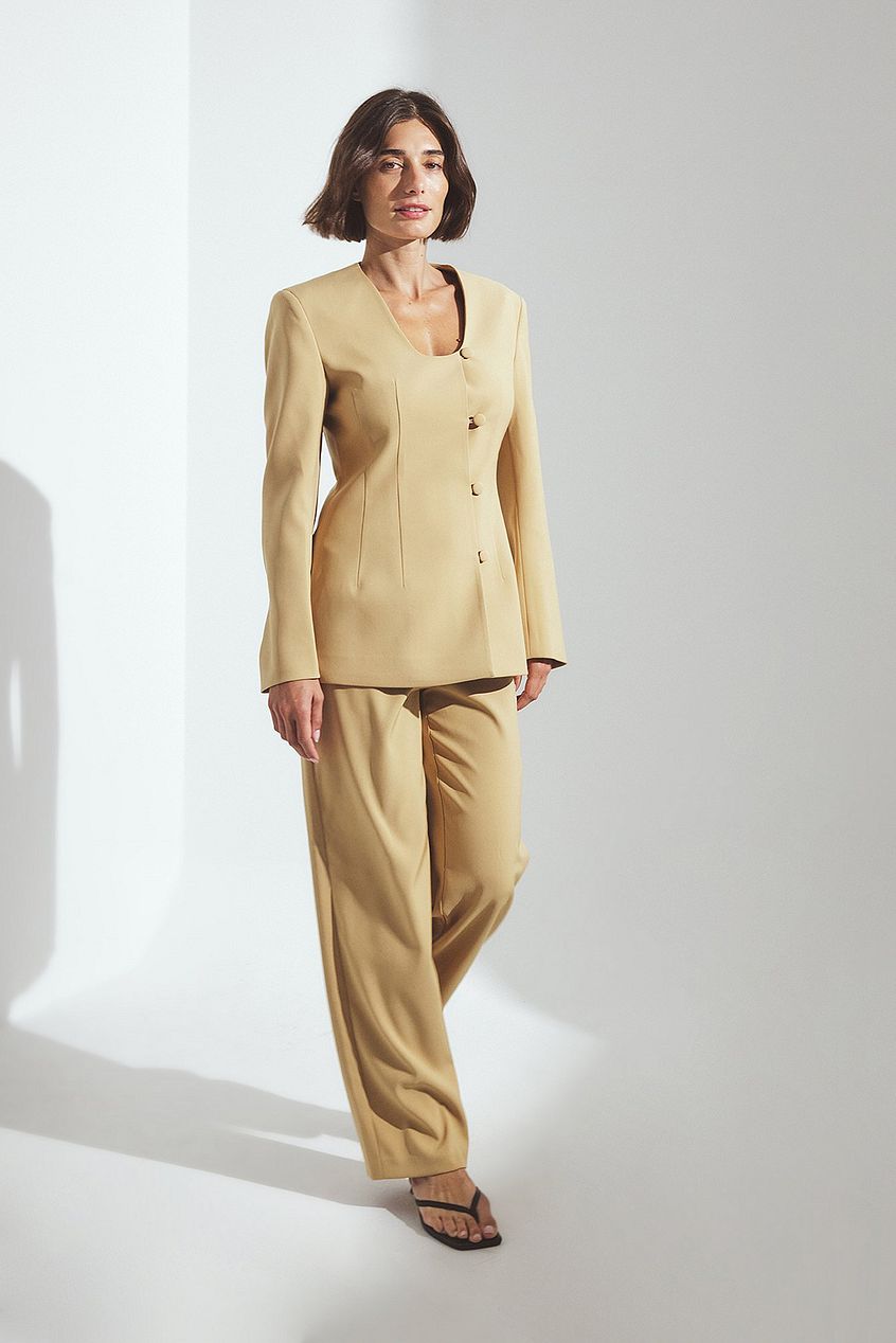 Na-kd Straight Mid Waist Trousers