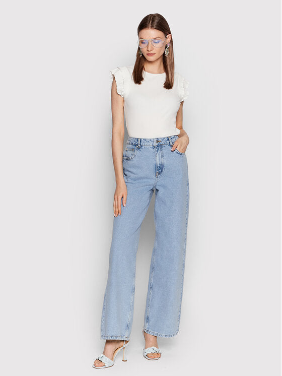 Frill Ribbed Jersey Top