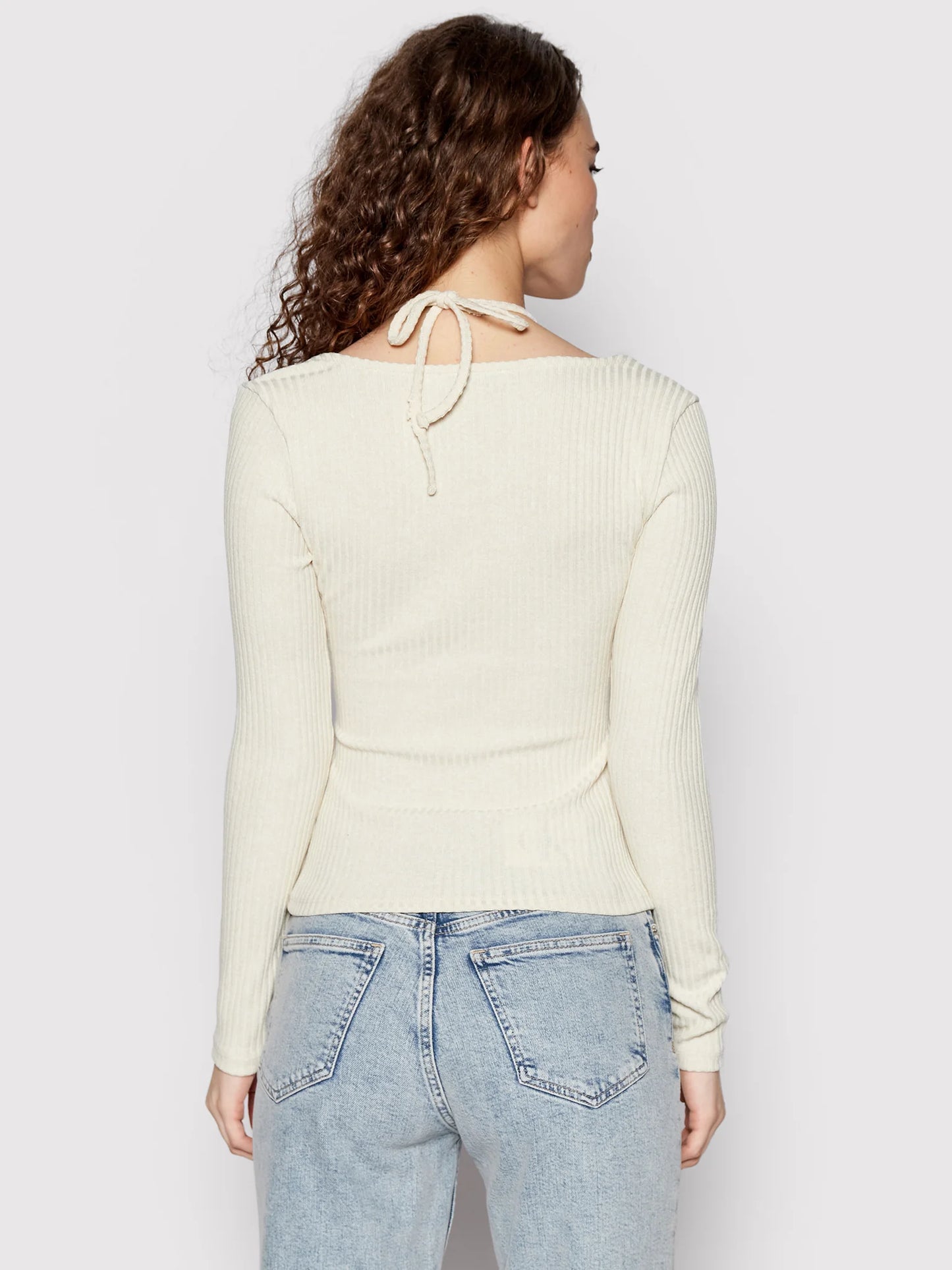 Tie Neck Long Sleeve Top