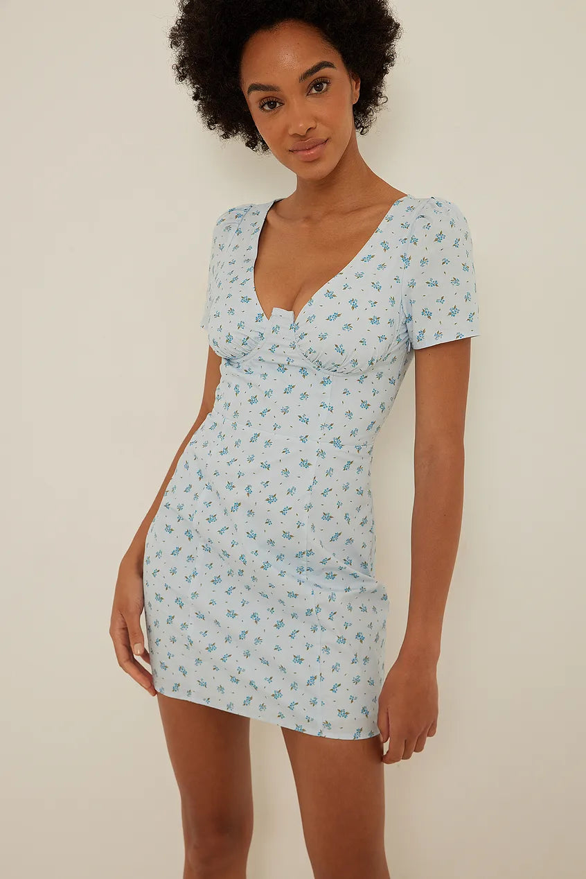 Cups Detail Cotton Mini Dress