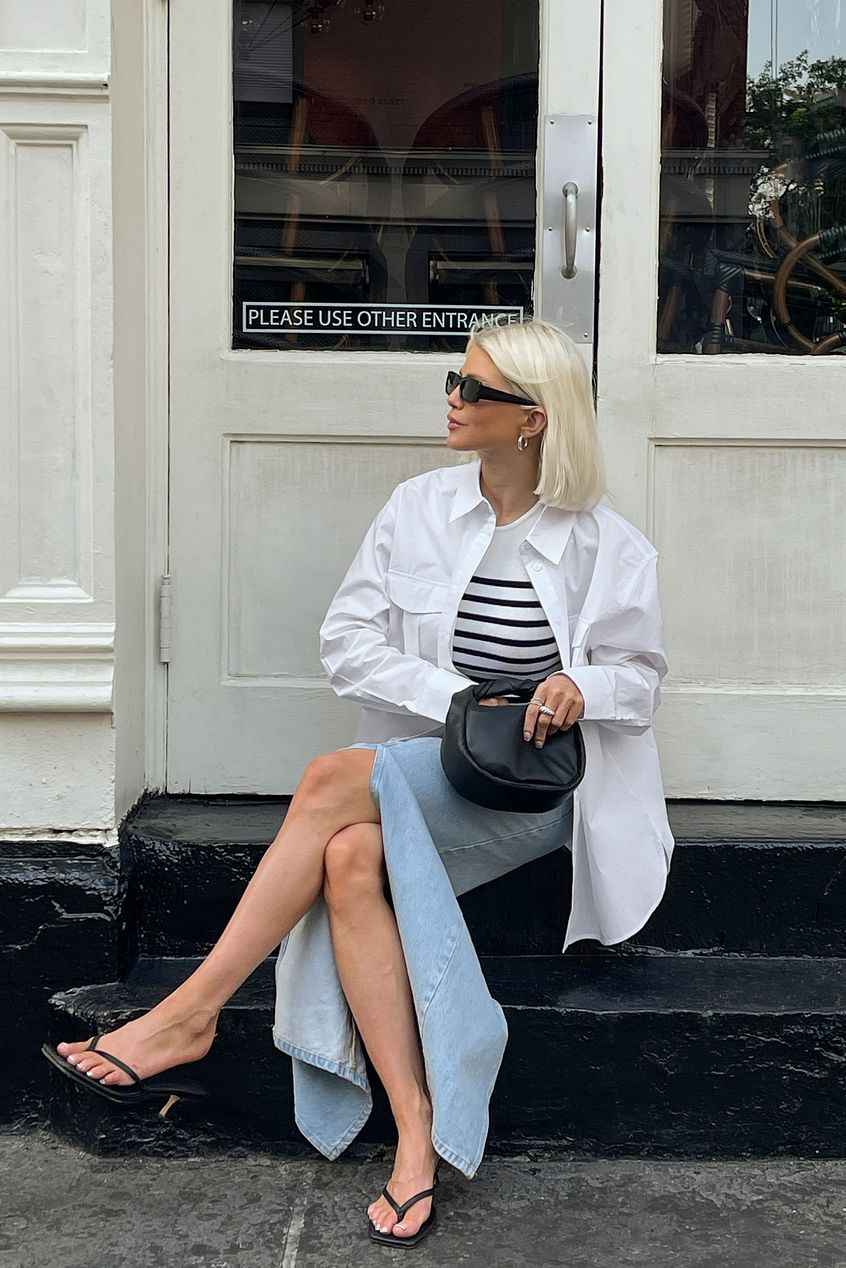 Na-kd - Slit Detailed Maxi Denim Skirt