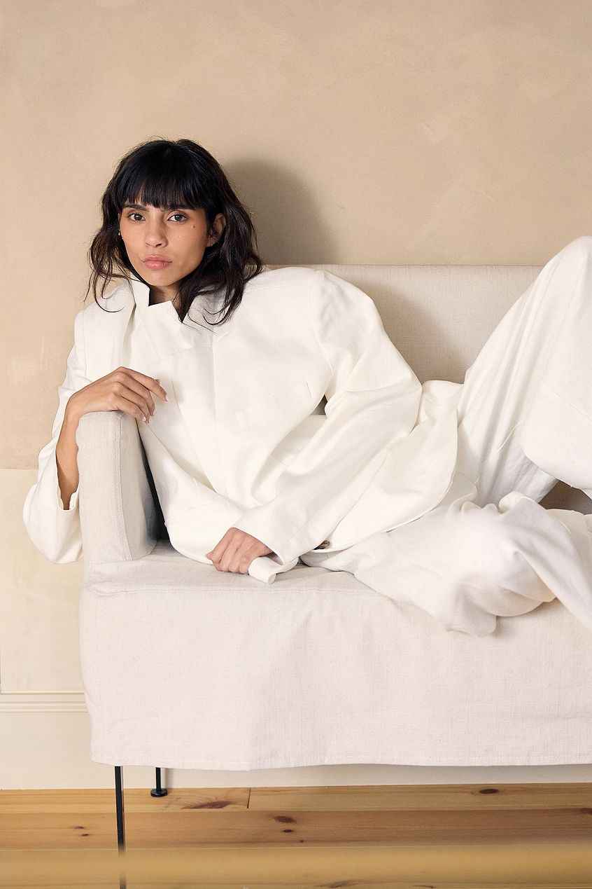 Na-kd Regular Linen-Blend Blazer