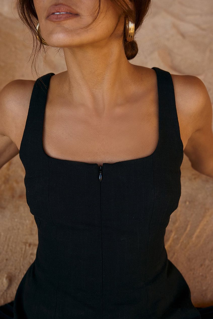 Na-kd Linen Blend Hourglass TopLinen Blend Hourglass Top